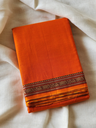 Orange narayanpeth cotton with hati mor border 